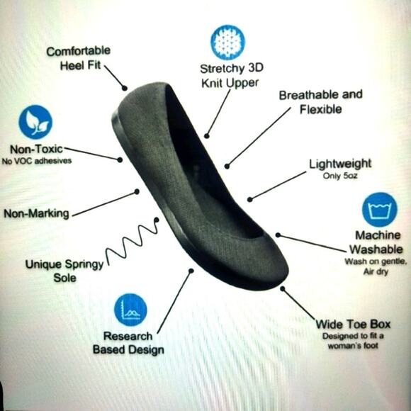 OESH The Dream Women Blue Flats Size 7 Stretch 3D Knit Breathable Flexible Light - Picture 8 of 14